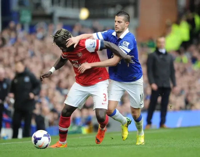Framed Print : Intense Battle: Sagna vs. Mirallas - Everton vs. Arsenal, Premier League 2013 / 14 Framed Print : Intense Battle: Sagna vs. Mirallas - Everton vs. Arsenal, Premier League 2013 / 14