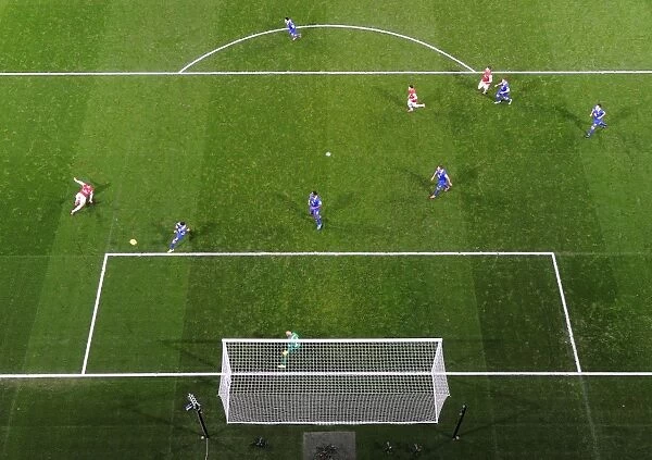 Intense Penalty Showdown: Arsenal vs. Everton, Premier League, 2013