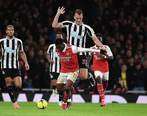 Intense Premier League Clash: Nketiah Fouls by Burn at Arsenal vs Newcastle (2022-23)