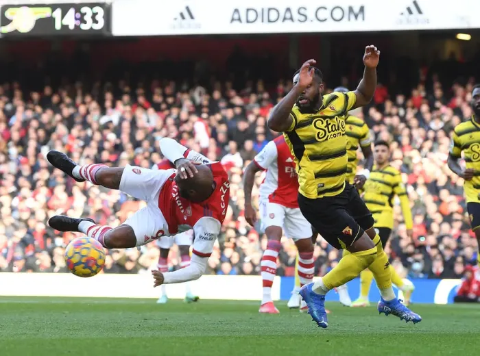 Framed Print : Intense Premier League Moment: Lacazette Fouls Danny Rose (Arsenal vs. Watford)