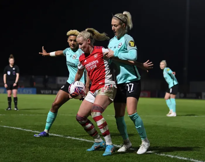 Framed Print : Intense Rivalry: Beth Mead vs. Emma Kullberg - Arsenal vs. Brighton Women's FA WSL