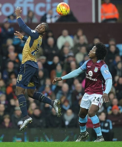 Intense Rivalry: Campbell vs Sanchez Clash - Aston Villa vs Arsenal, Premier League, 2015