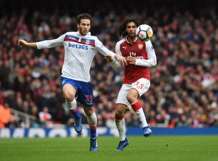 Framed Print : Intense Rivalry: Elneny vs Sobhi - Arsenal's Victory Over Stoke City (April 2018)