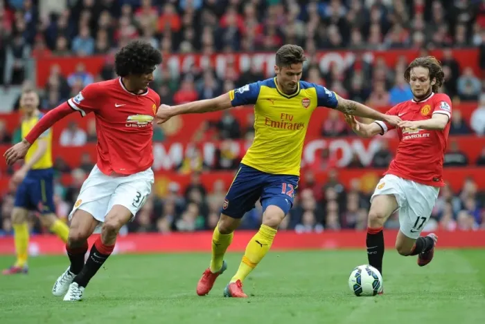 Framed Print : Intense Rivalry: Giroud's Battle with Herrera and Fellaini (Man Utd vs Arsenal, 2014-15) Framed Print : Intense Rivalry: Giroud's Battle with Herrera and Fellaini (Man Utd vs Arsenal, 2014-15)