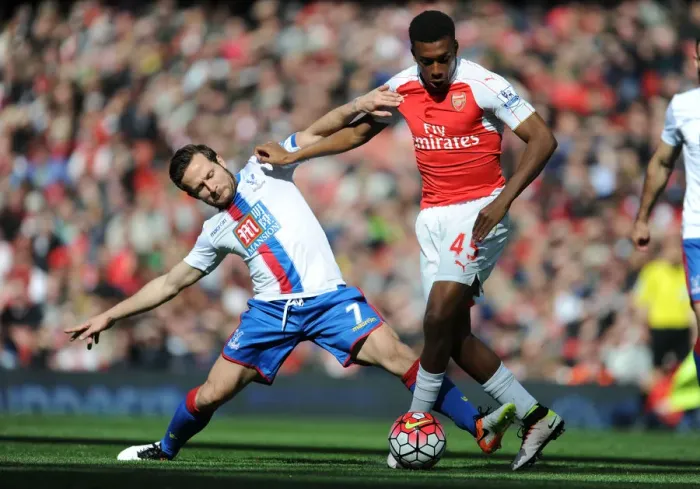 Framed Print : Intense Rivalry: Iwobi vs Cabaye Clash in Arsenal vs Crystal Palace Premier League Showdown Framed Print : Intense Rivalry: Iwobi vs Cabaye Clash in Arsenal vs Crystal Palace Premier League Showdown
