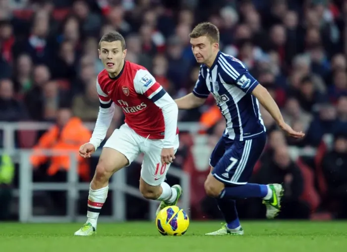 Framed Print : Intense Rivalry: Jack Wilshere vs. James Morrison Clash in the 2012-13 Premier League Framed Print : Intense Rivalry: Jack Wilshere vs. James Morrison Clash in the 2012-13 Premier League