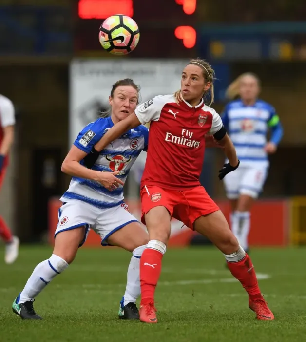 Framed Print : Intense Rivalry: Jordan Nobbs vs. Remi Allen Clash in Arsenal Women vs. Reading FC Women WSL Match