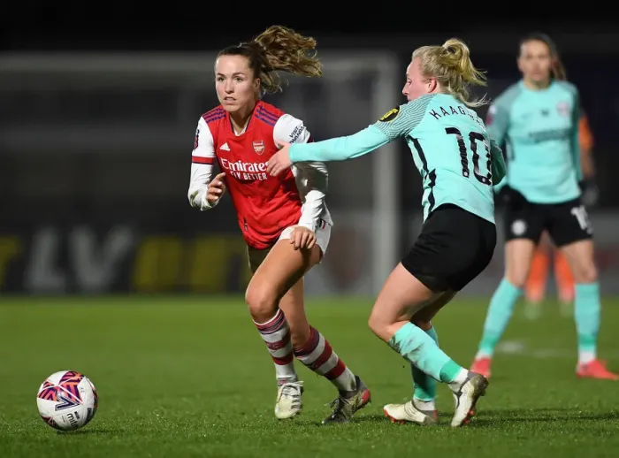 Framed Print : Intense Rivalry: Lia Walti vs Inessa Kaagman Battle at Arsenal Women vs Brighton Hove Albion FA WSL Match
