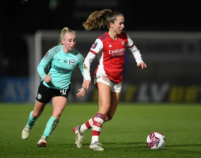 Framed Print : Intense Rivalry: Lia Walti vs Inessa Kaagman Clash at Arsenal Women vs Brighton Hove Albion FA WSL Match Framed Print : Intense Rivalry: Lia Walti vs Inessa Kaagman Clash at Arsenal Women vs Brighton Hove Albion FA WSL Match
