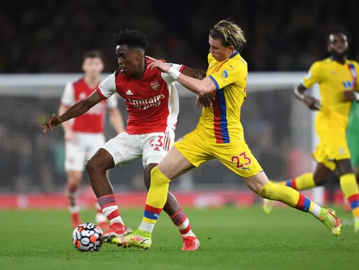 Framed Print : Intense Rivalry: Lokonga vs. Gallagher Duel at Emirates Stadium - Arsenal vs. Crystal Palace, 2021-22 Framed Print : Intense Rivalry: Lokonga vs. Gallagher Duel at Emirates Stadium - Arsenal vs. Crystal Palace, 2021-22