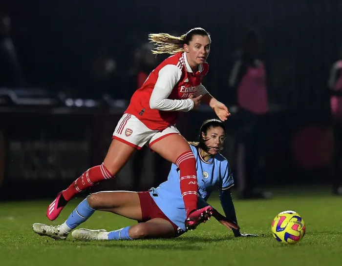 Framed Print : Intense Rivalry: Maritz vs. Ouahabi - Arsenal vs. Manchester City FA Women's League Cup Semi-Final Framed Print : Intense Rivalry: Maritz vs. Ouahabi - Arsenal vs. Manchester City FA Women's League Cup Semi-Final
