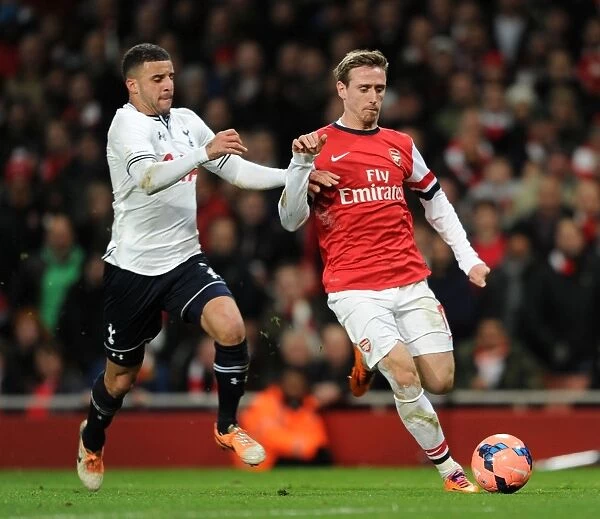 Intense Rivalry: Monreal vs. Walker in the FA Cup Clash between Arsenal and Tottenham
