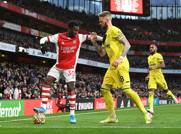 Intense Rivalry: Nketiah vs Jansson Battle in Arsenal vs Brentford Premier League Clash (2021-22)