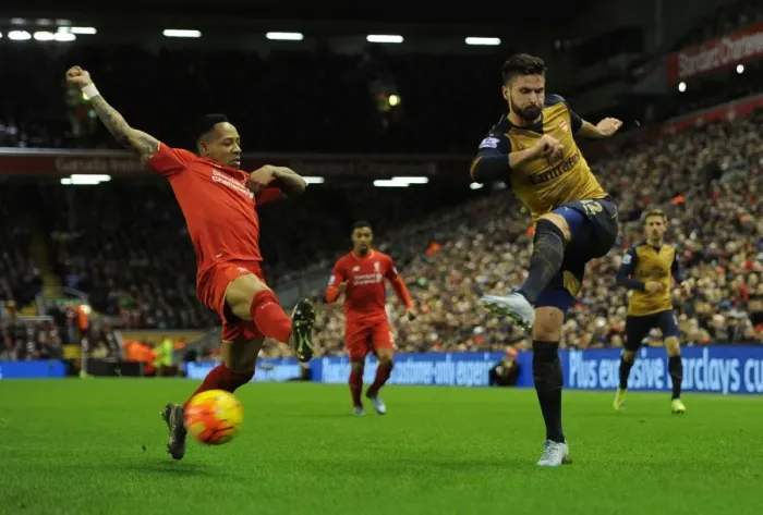 Framed Print : Intense Rivalry: Olivier Giroud vs. Nathaniel Clyne at Anfield (Premier League 2015-16) Framed Print : Intense Rivalry: Olivier Giroud vs. Nathaniel Clyne at Anfield (Premier League 2015-16)