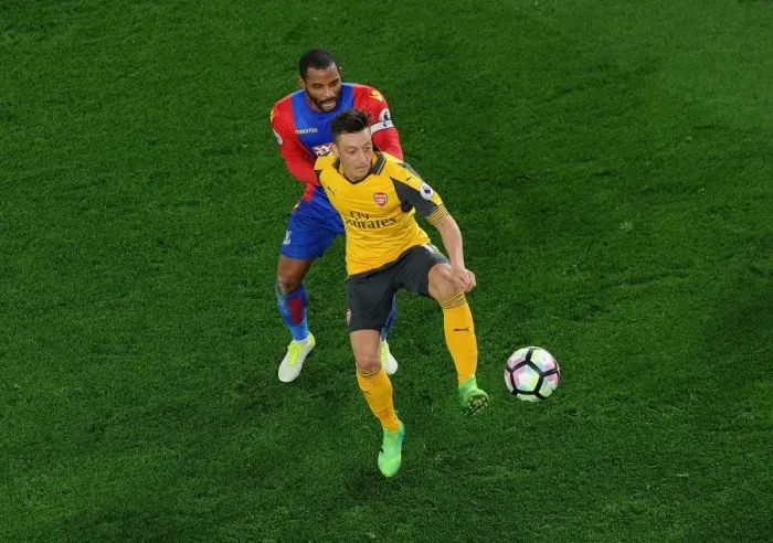 Framed Print : Intense Rivalry: Ozil vs. Puncheon - A Battle at Selhurst Park, Crystal Palace vs. Arsenal, Premier League 2016-17 Framed Print : Intense Rivalry: Ozil vs. Puncheon - A Battle at Selhurst Park, Crystal Palace vs. Arsenal, Premier League 2016-17