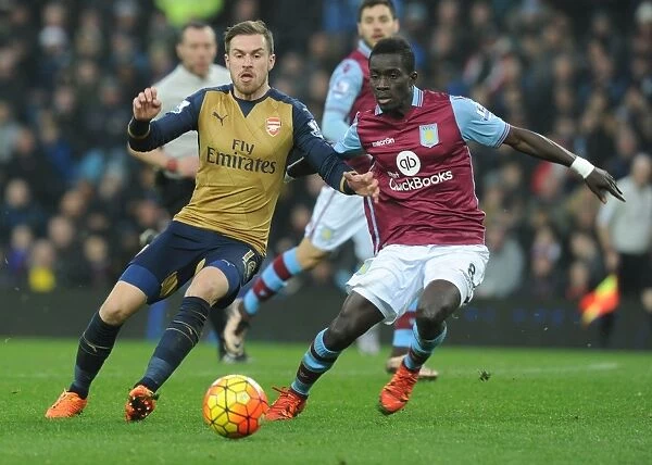 Intense Rivalry: Ramsey vs. Gana Clash in Aston Villa vs. Arsenal Premier League (December 2015)