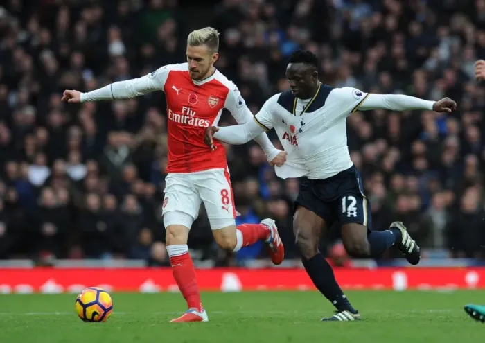 Framed Print : Intense Rivalry: Ramsey vs. Wanyama - Arsenal vs. Tottenham, Premier League 2016-17