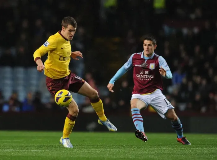 Framed Print : Intense Rivalry: Ramsey vs. Westwood at Villa Park - Aston Villa vs. Arsenal, Premier League 2012-13