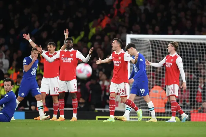Framed Print : Intense Rivalry: Xhaka vs. Chelsea Clash in the Premier League (2022-23)