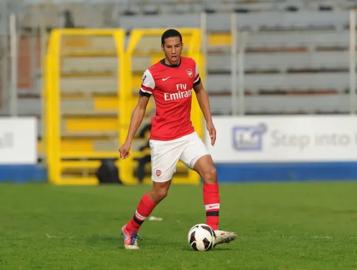Framed Print : Isaac Hayden in Action: Arsenal vs. Chelsea, NextGen Series 1 / 2 Final at Stadio Como (2013)