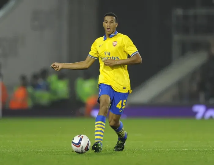 Framed Print : Isaac Hayden (Arsenal). West Bromwich Albion 1: 1 Arsenal. 3: 4 to Arsenal after penalties