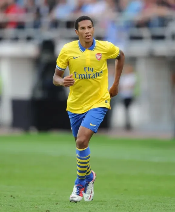 Framed Print : Issac Hayden in Action: Arsenal vs Manchester City Pre-Season Clash, Finland 2013