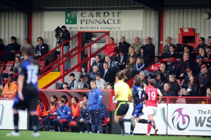 Framed Print : Ivan Gazidis Arsenal CEO watches the match in the Directors Box with Vic Akers Former Arsenal Ladies Manager. Arsenal Ladies 5: 1 Rayo Vallecano. Womens UEFA Champions League. Round of 16, 2nd Leg. Borehamwood, Herts, 9 / 11 / 11. Credit : Arsenal Football Club / Framed Print : Ivan Gazidis Arsenal CEO watches the match in the Directors Box with Vic Akers Former Arsenal Ladies Manager. Arsenal Ladies 5: 1 Rayo Vallecano. Womens UEFA Champions League. Round of 16, 2nd Leg. Borehamwood, Herts, 9 / 11 / 11. Credit : Arsenal Football Club /