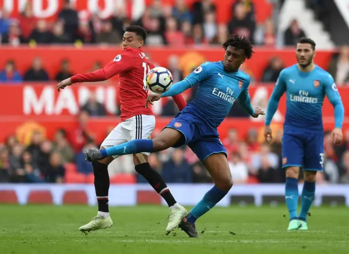 Framed Print : Iwobi vs. Lingard: A Premier League Battle at Old Trafford