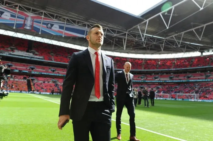 Framed Print : Jack Wilshere at the 2015 FA Cup Final: Arsenal vs Aston Villa, London