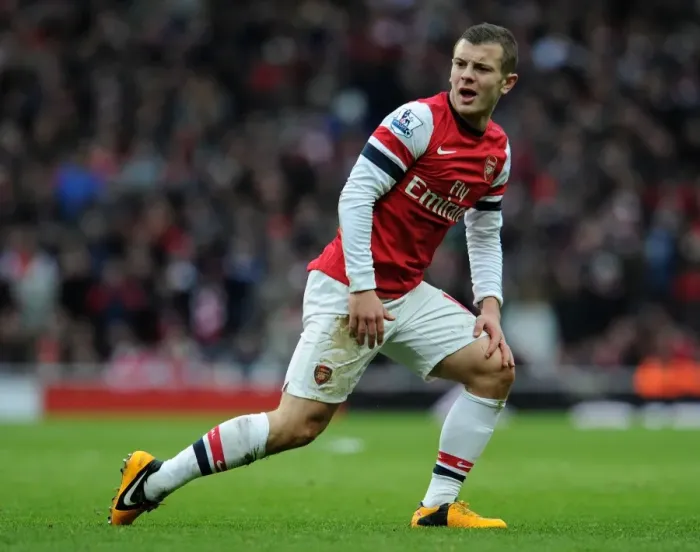 Framed Print : Jack Wilshere: In Action for Arsenal Against Stoke City, Premier League 2012-13