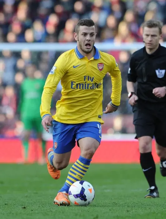 Framed Print : Jack Wilshere: In Action for Arsenal Against Stoke City, Premier League 2013-14