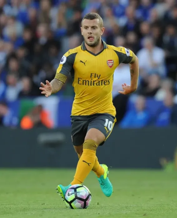 Framed Print : Jack Wilshere in Action: Arsenal vs. Leicester City, Premier League 2016-17 Framed Print : Jack Wilshere in Action: Arsenal vs. Leicester City, Premier League 2016-17