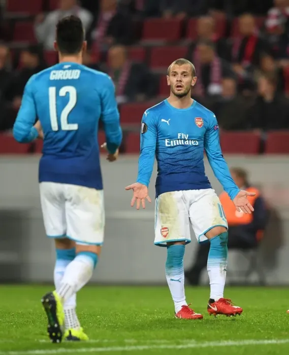 Framed Print : Jack Wilshere in Action: Arsenal vs. 1. FC Köln, UEFA Europa League (2017-18)