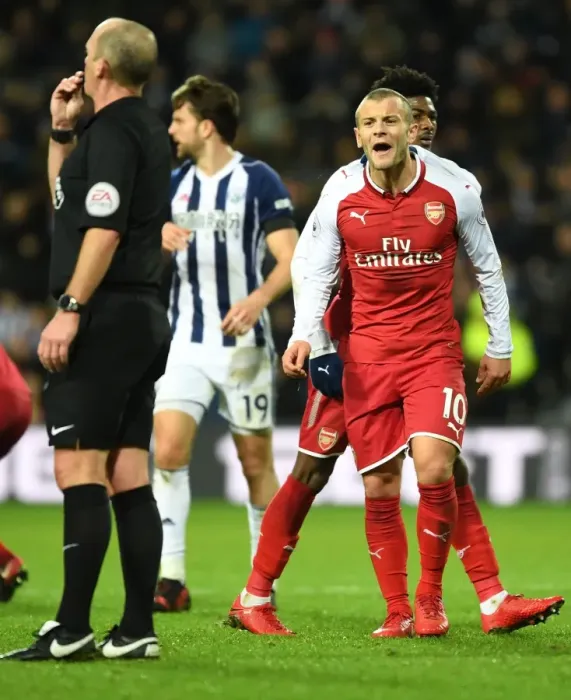 Framed Print : Jack Wilshere in Action: Arsenal vs. West Bromwich Albion, Premier League 2017-18