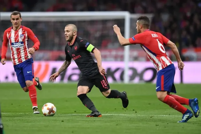 Framed Print : Jack Wilshere in Action: Arsenal vs Atletico Madrid, UEFA Europa League Semi-Final (2018), Madrid Framed Print : Jack Wilshere in Action: Arsenal vs Atletico Madrid, UEFA Europa League Semi-Final (2018), Madrid
