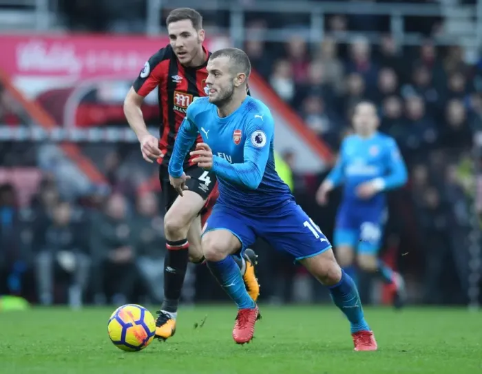 Framed Print : Jack Wilshere in Action: Arsenal vs Bournemouth, Premier League 2017-18 Framed Print : Jack Wilshere in Action: Arsenal vs Bournemouth, Premier League 2017-18