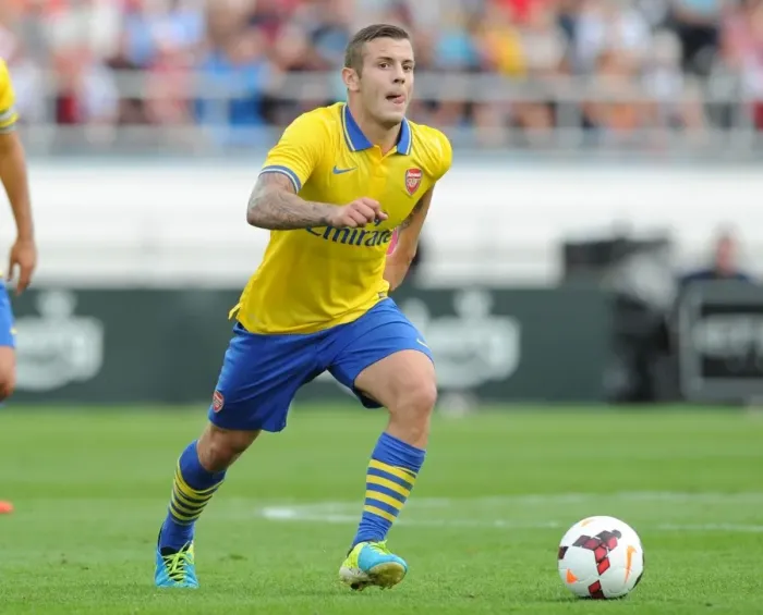 Framed Print : Jack Wilshere in Action: Arsenal vs Manchester City Pre-Season Clash, 2013 (Helsinki, Finland)