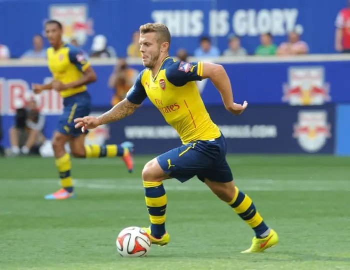 Framed Print : Jack Wilshere in Action: Arsenal vs New York Red Bulls, 2014 - Pre-Season Friendly