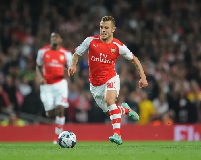 Framed Print : Jack Wilshere in Action: Arsenal vs Southampton, League Cup 2014 / 15