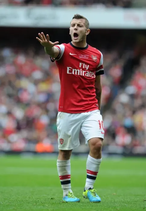 Framed Print : Jack Wilshere in Action: Arsenal vs Stoke City, Premier League 2013-14