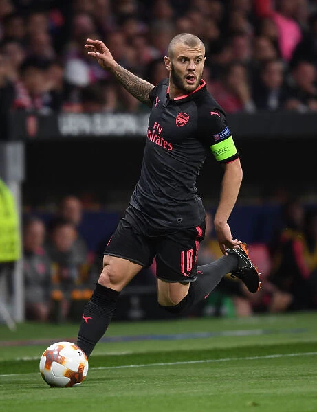 Jack Wilshere in Action: Arsenal's Europa League Battle against Atletico Madrid (2018)