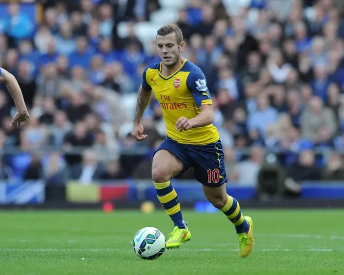 Framed Print : Jack Wilshere: In Action Against Everton in Premier League 2014 / 15