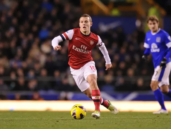 Framed Print : Jack Wilshere in Action: Everton vs Arsenal, Premier League 2012-13