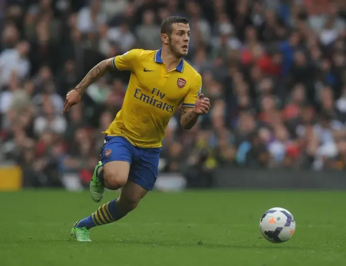 Framed Print : Jack Wilshere in Action: Fulham vs. Arsenal, Premier League 2013-14 Framed Print : Jack Wilshere in Action: Fulham vs. Arsenal, Premier League 2013-14