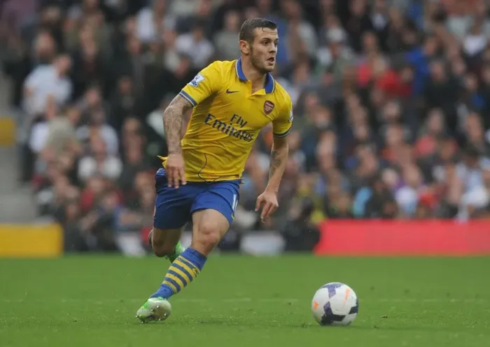 Framed Print : Jack Wilshere in Action: Fulham vs Arsenal, Premier League 2013-14