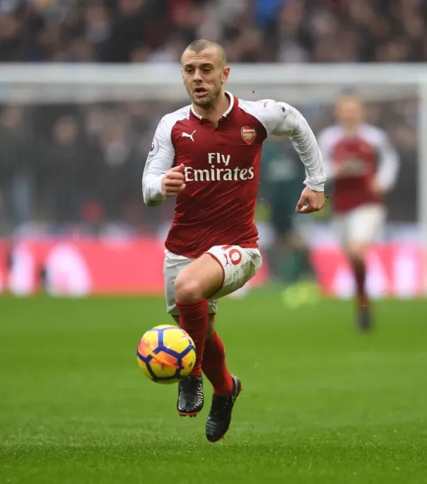 Framed Print : Jack Wilshere in Action: Premier League Showdown between Arsenal and Tottenham, 2017-18