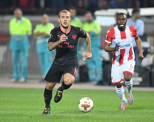 Jack Wilshere: In Action Against Red Star Belgrade, UEFA Europa League 2017-18