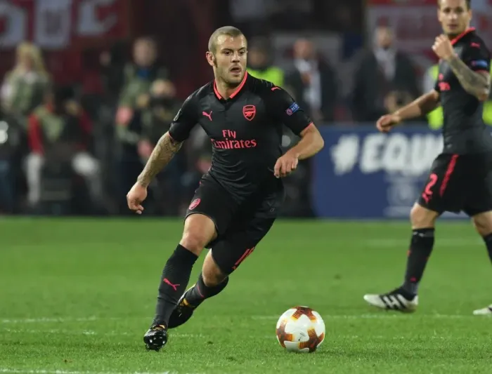 Framed Print : Jack Wilshere: In Action Against Red Star Belgrade, Europa League 2017-18