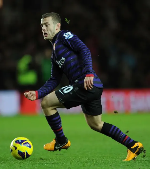 Framed Print : Jack Wilshere in Action: Southampton vs Arsenal, Premier League 2012-13