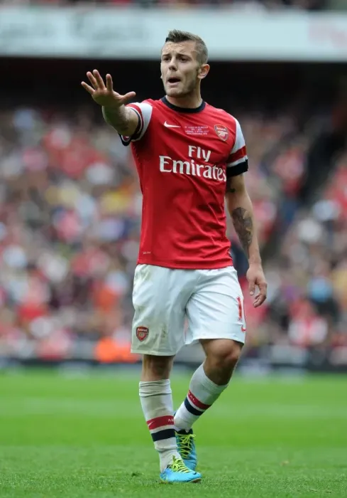 Framed Print : Jack Wilshere: In Action Against Stoke City, Arsenal Premier League 2013-14